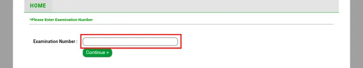 Enter examination number